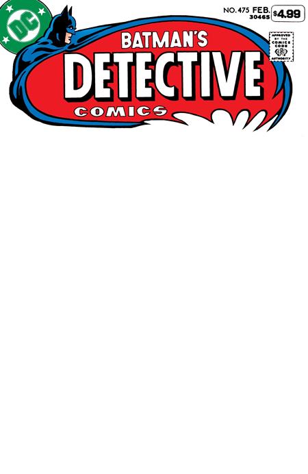 DETECTIVE COMICS #475 — Blank Sketch