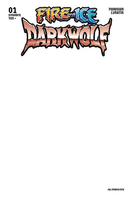 Fire and Ice Darkwolf #1 Cvr F Blank Authentix Var