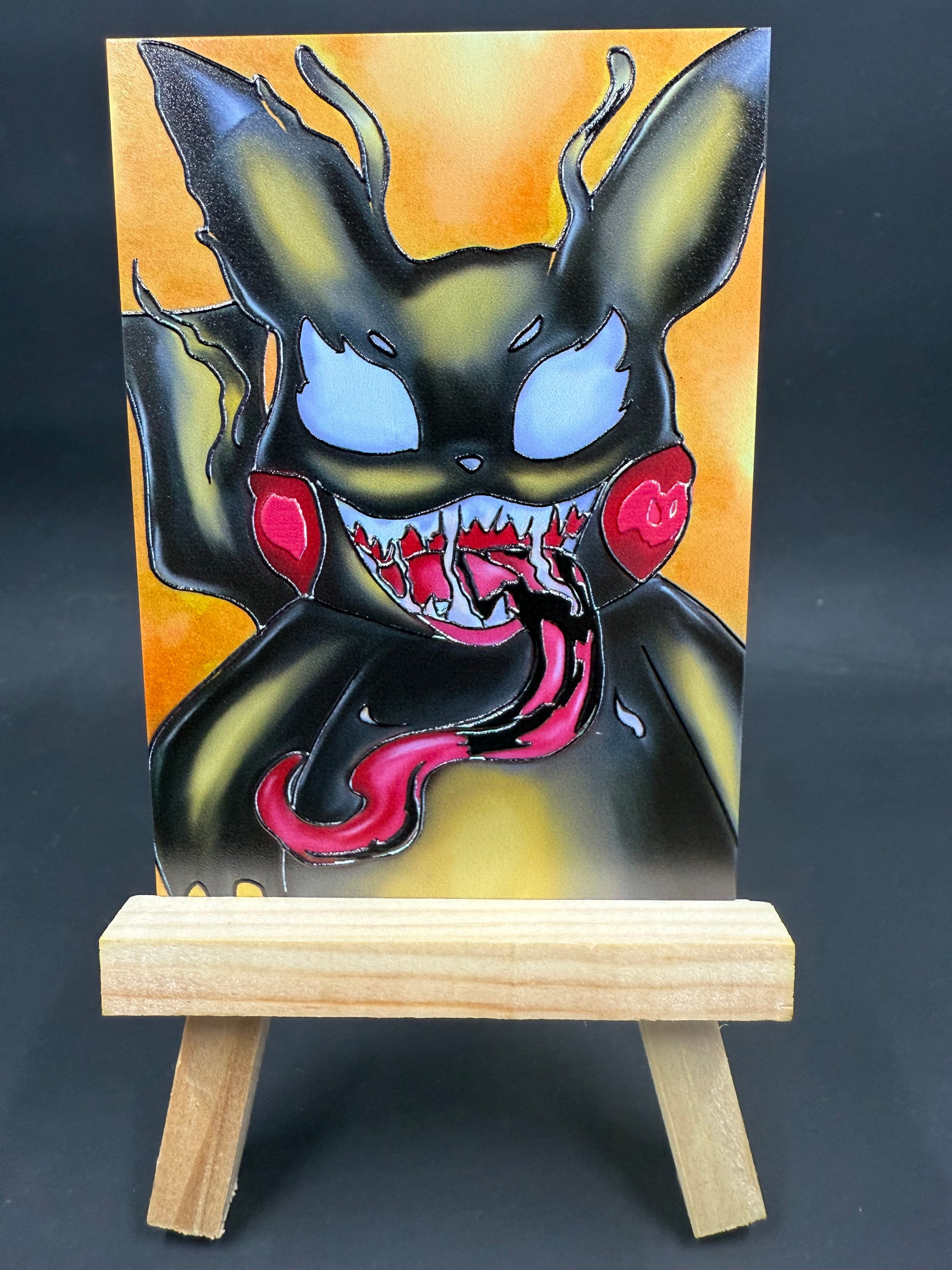 Venonized Pikachu Metal Art Card Sized Print by Minervas_Touch