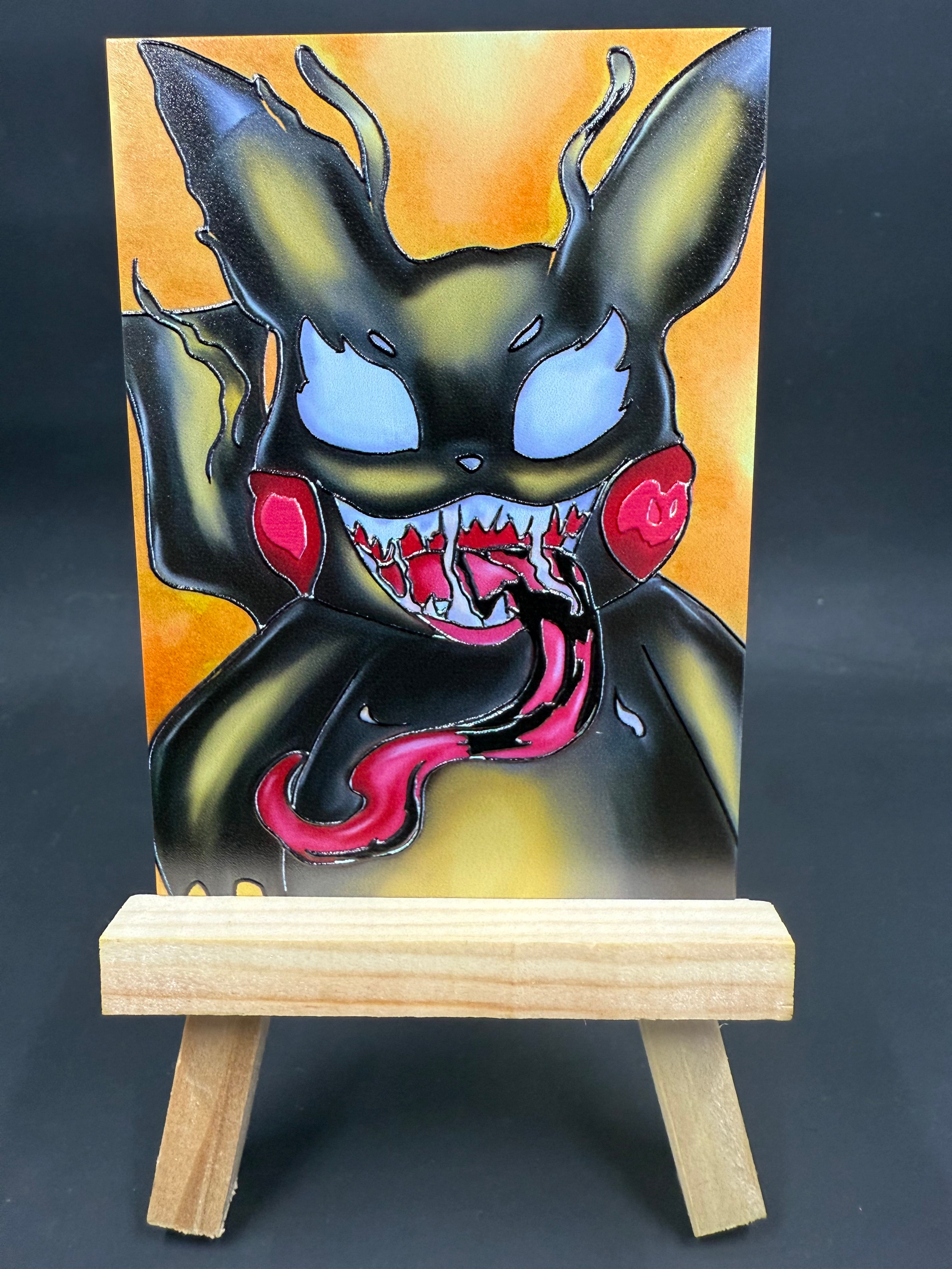 Venonized Pikachu Metal Art Card Sized Print by Minervas_Touch