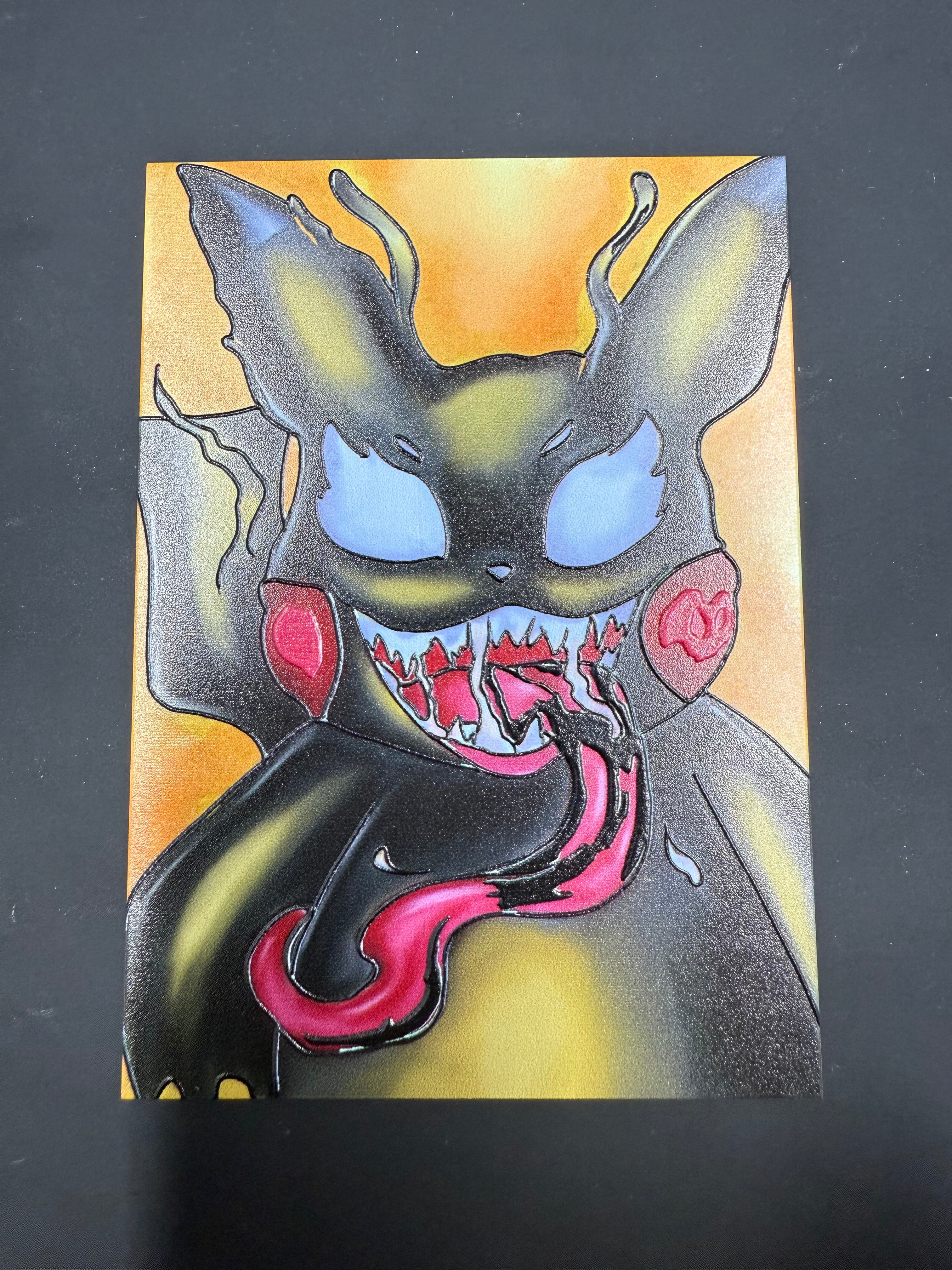 Venonized Pikachu Metal Art Card Sized Print by Minervas_Touch
