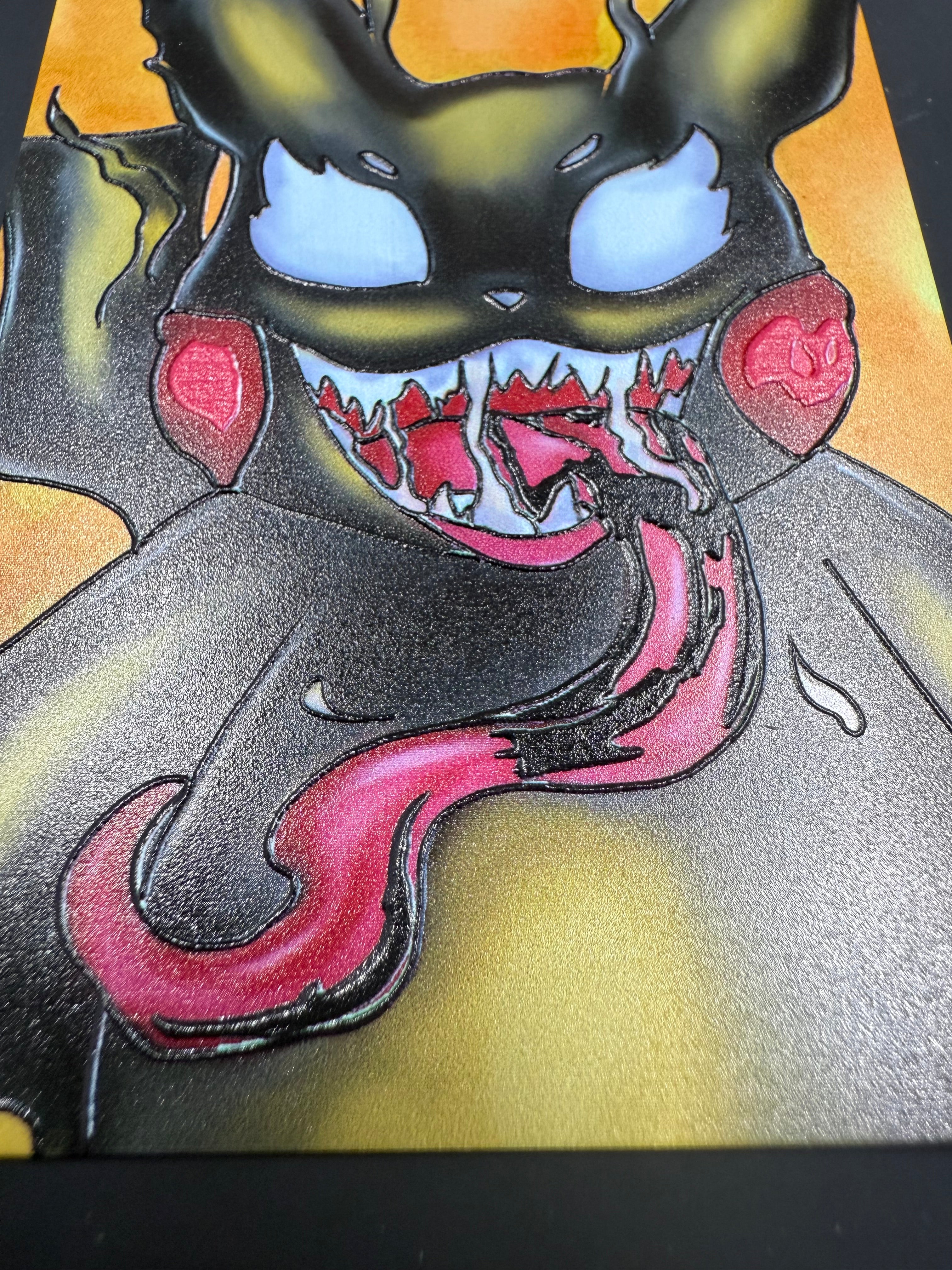 Venonized Pikachu Metal Art Card Sized Print by Minervas_Touch