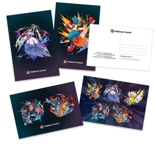 Pokemon - 2025 Mega Evolution Postcards Set Of 4 - Pokemon Center Exclusive Sealed (B)